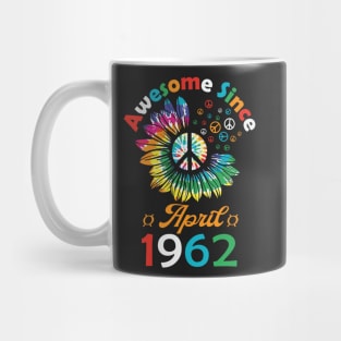 Funny Birthday Quote, Awesome Since April 1962, Retro Birthday Mug